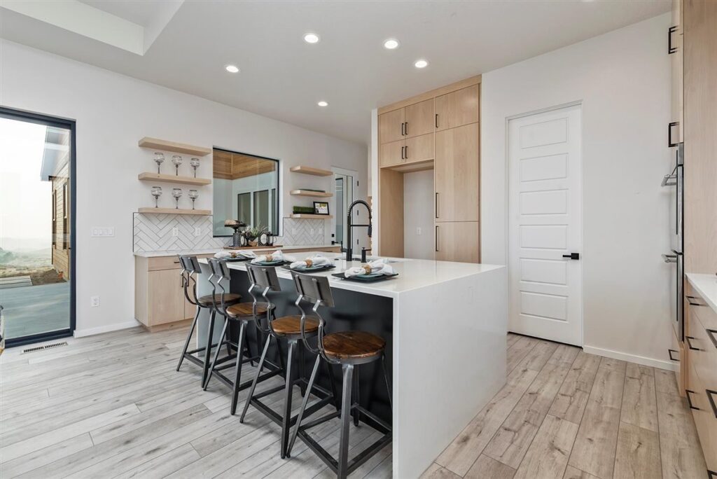 furnished kitchen in custom home