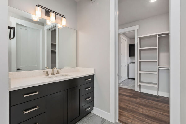 modern bathroom in custom home