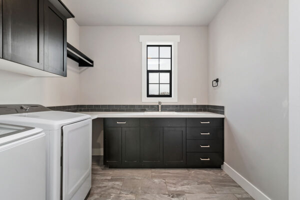 modern laundry room in custom home