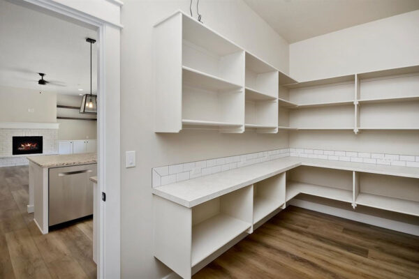 large pantry in custom home