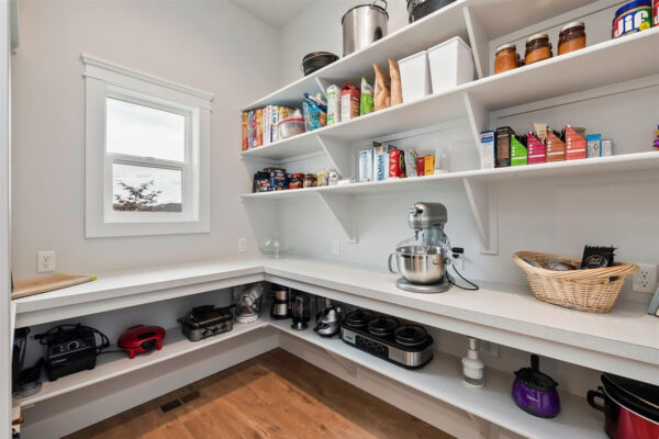 white pantry with lots of storage