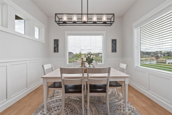 bright furnished dining room