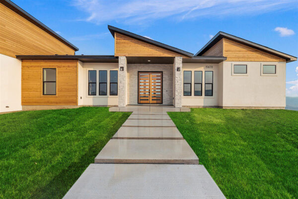 new modern home on hill