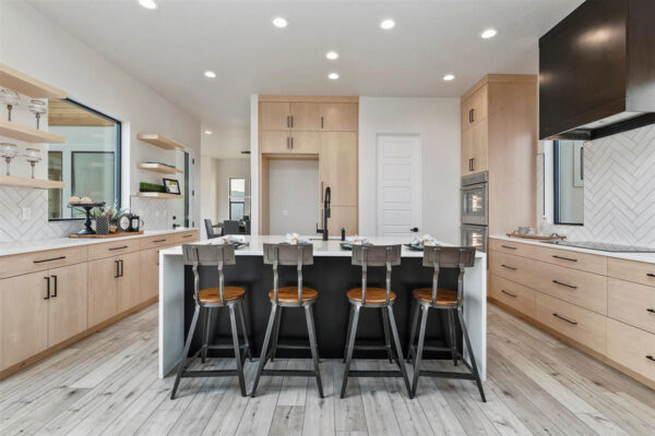 furnished dining room in custom home