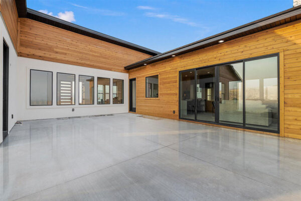 back patio in custom home