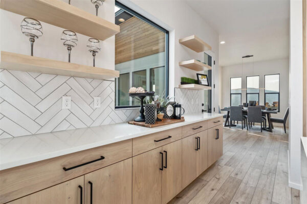 furnished kitchen in custom home