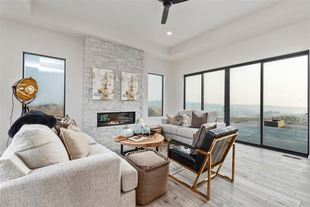 new living room in custom home