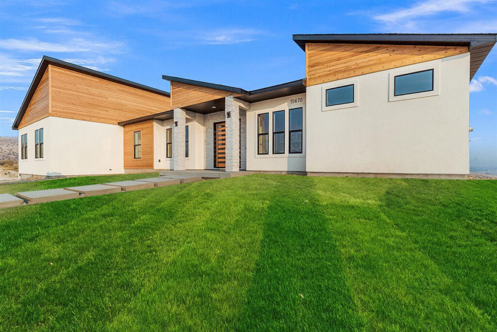 new modern home on hill