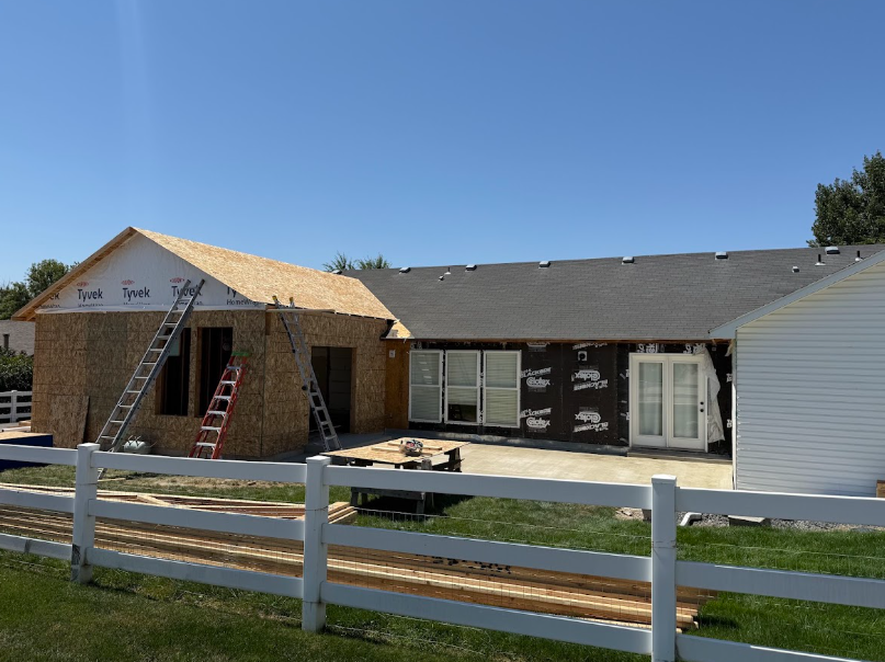 A home undergoing a home addition
